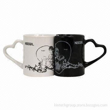 Ceramic Couple Cups, Customized Colors and Logos are Accepted